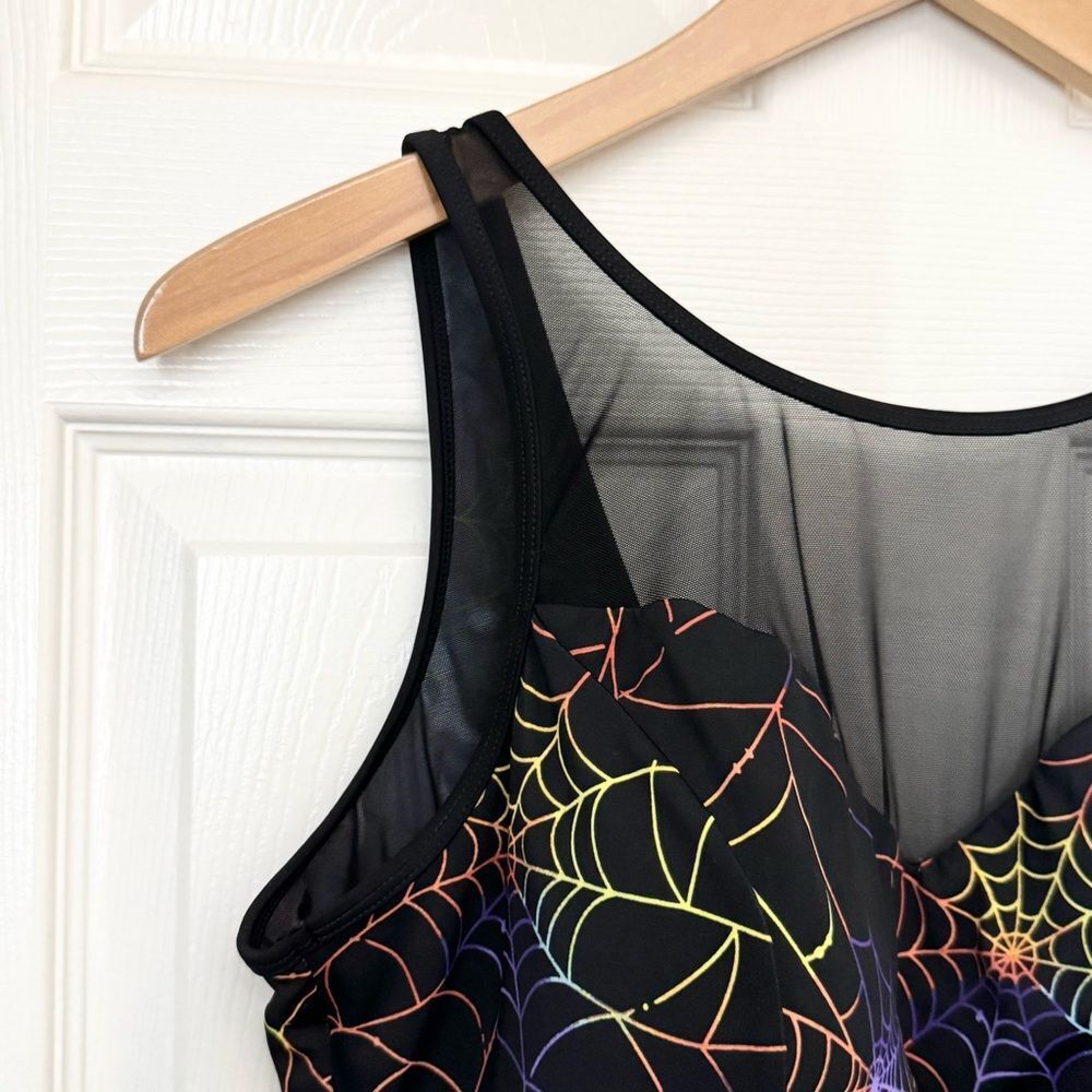 Torrid Rainbow Web Print Mesh High Neck One Piece Swimsuit Size 3X - Picture 5 of 11